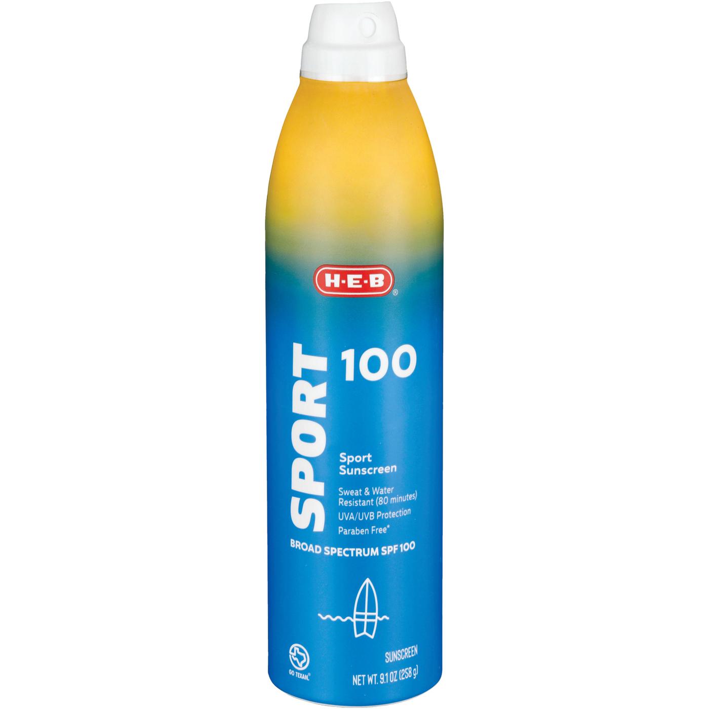 H-E-B Sport Broad Spectrum Sunscreen Spray – SPF 100; image 1 of 2