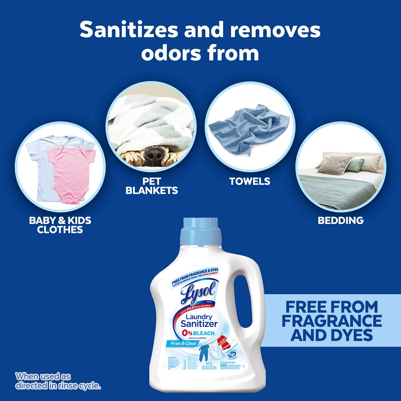 Lysol Free and Clear Laundry Sanitizer and Odor Eliminator; image 3 of 6