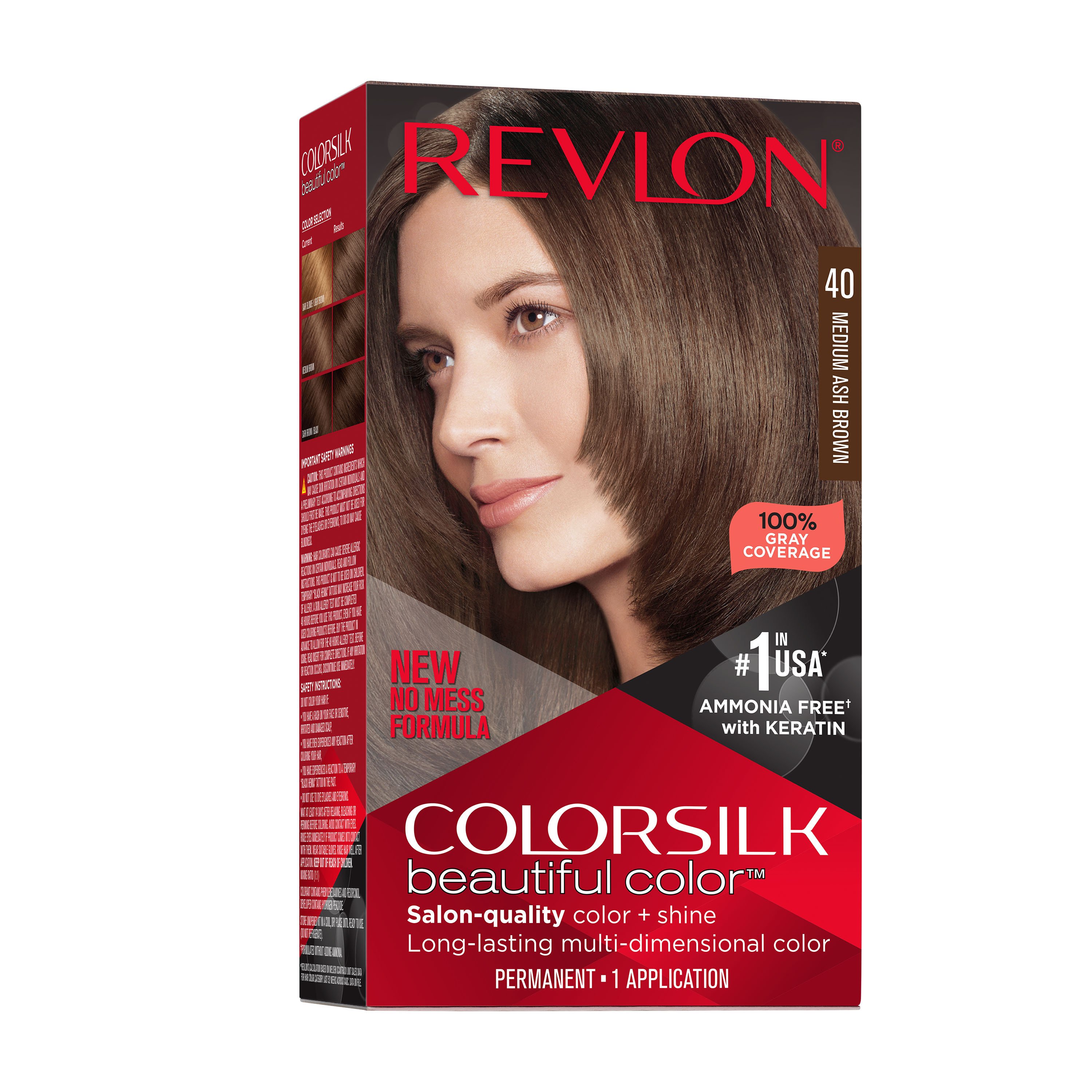 Revlon ColorSilk Hair Color 40 Medium Ash Brown - Shop Hair Care at H-E-B