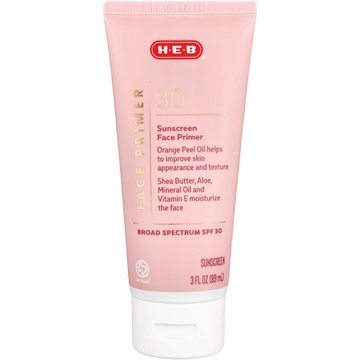 H-E-B Face Primer Broad Spectrum Sunscreen Lotion – SPF 30, 3 oz