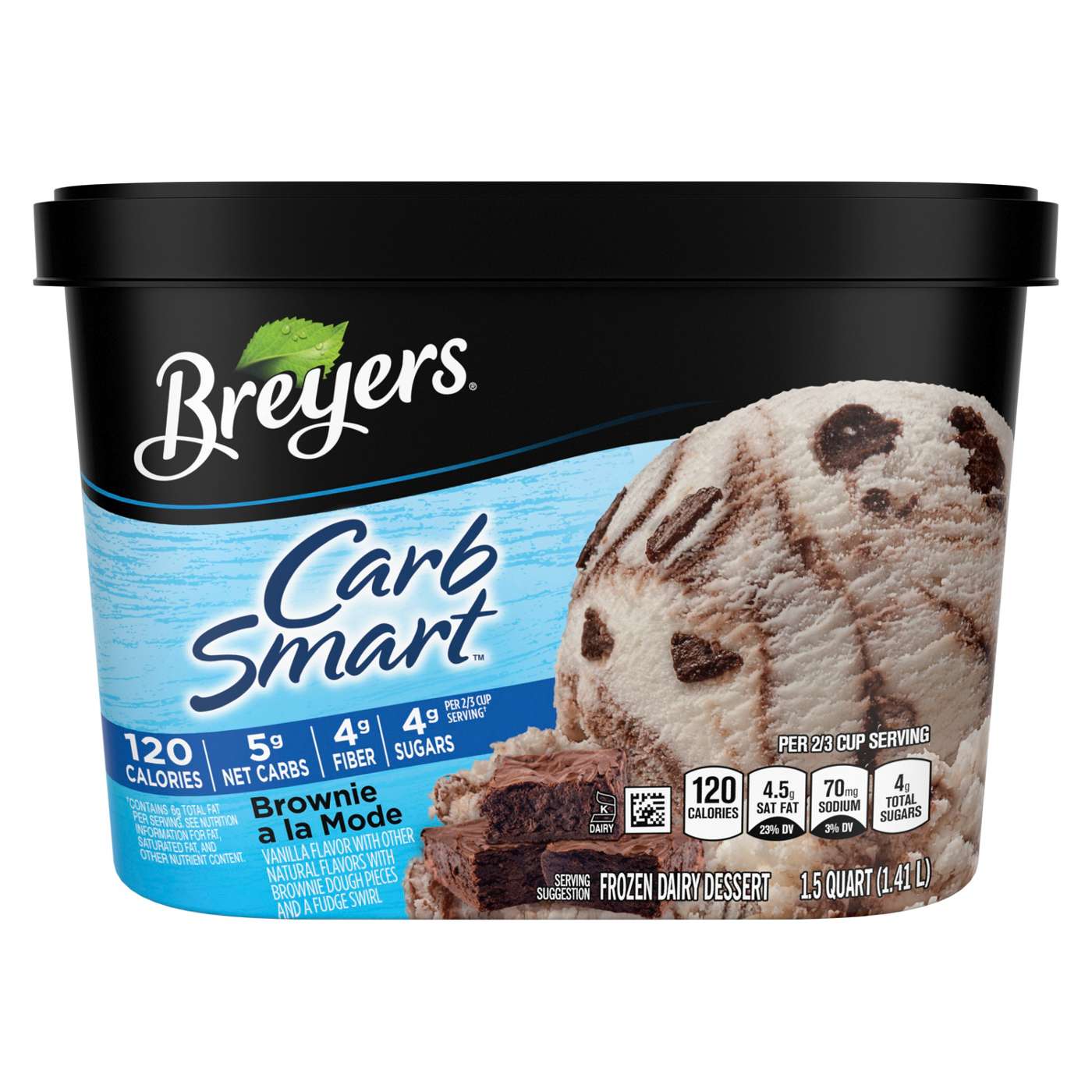 Breyers Carb Smart Brownie Ala Mode Ice Cream; image 1 of 2