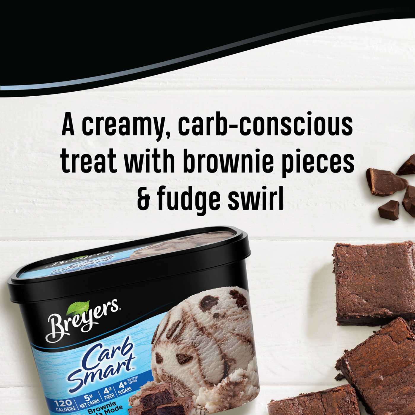 Breyers Carb Smart Brownie Ala Mode Ice Cream; image 7 of 7