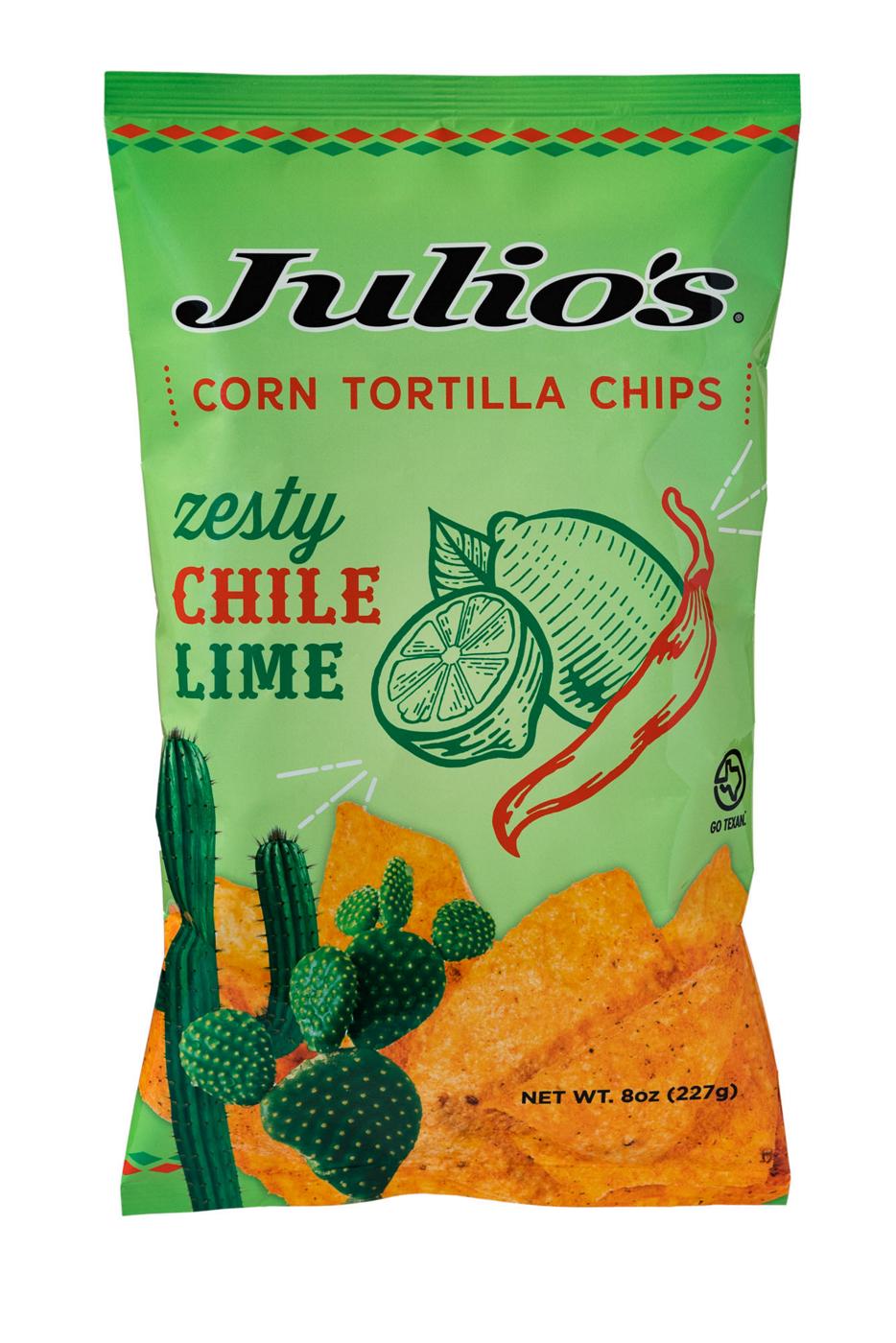 Julio's Chile Limon Corn Tortilla Chips; image 1 of 2