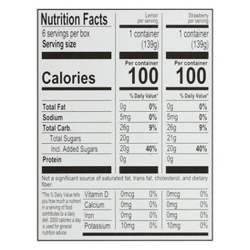 Luigi's Real Italian Ice Lemon & Strawberry Cups Variety Pack, 6 ct