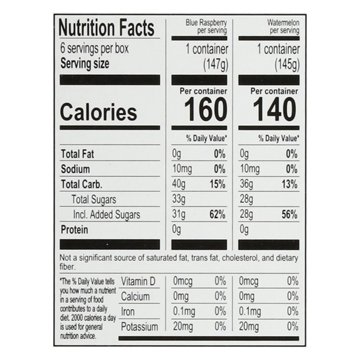 Luigi's Real Italian Ice Blue Raspberry & Watermelon Cups Variety Pack, 6 ct