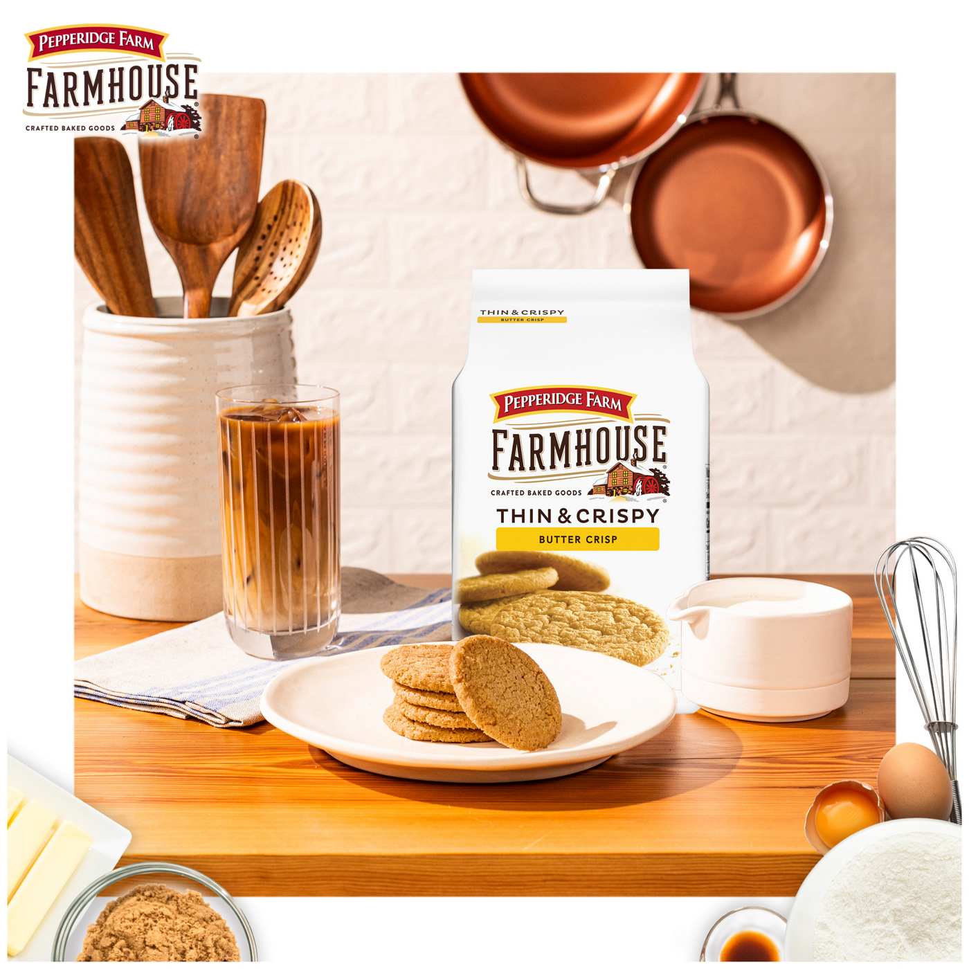 Pepperidge Farm Farmhouse Thin & Crispy Butter Crisp Cookies; image 3 of 9