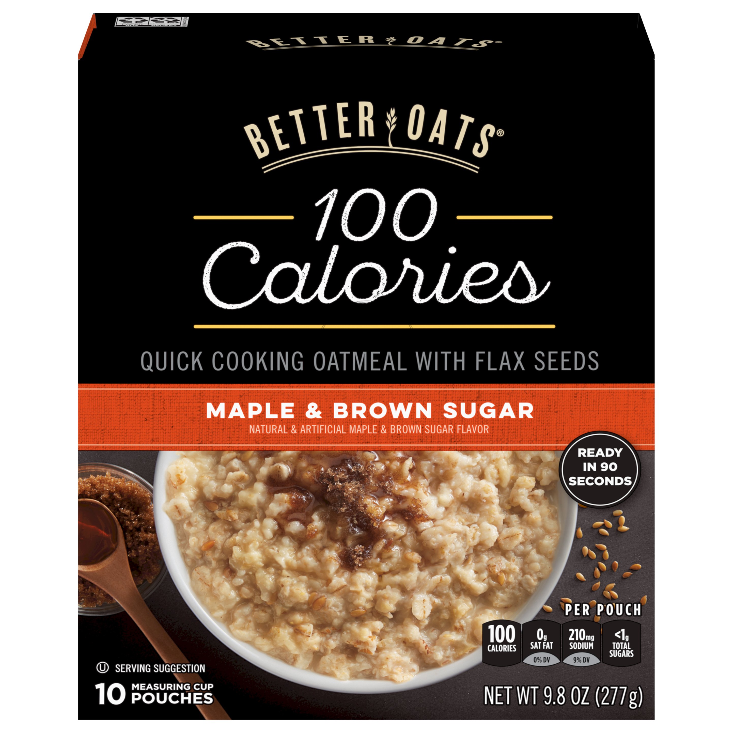 Better Oats 100 Calorie Instant Oatmeal Maple & Brown Sugar Shop Oatmeal & hot cereal at HEB