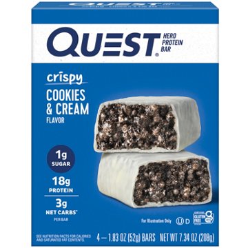 Quest Hero 18g Protein Bars - Crispy Cookies & Cream