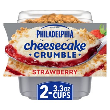 Philadelphia Strawberry Cheesecake Crumbles, Pack, 3.25 Oz Cups, 2 ct