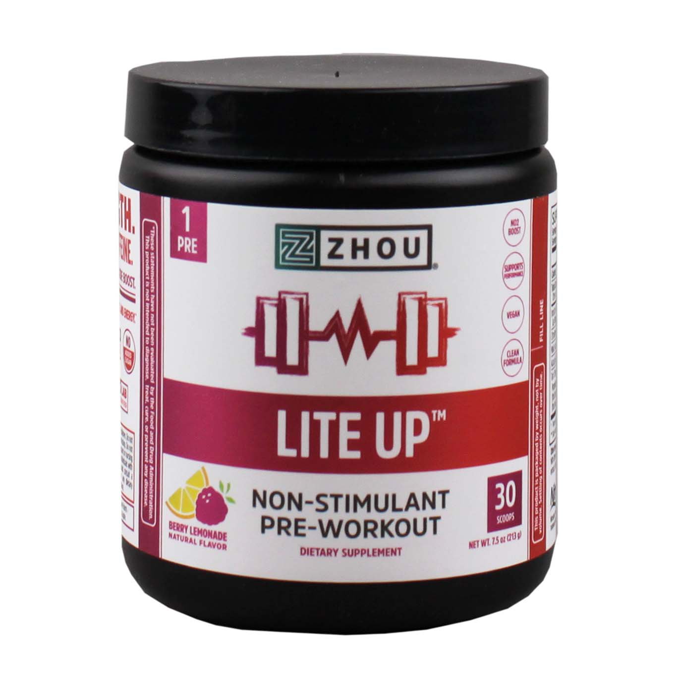 Zhou Nutrition Lite Up NonStimulant PreWorkout Berry Lemonade