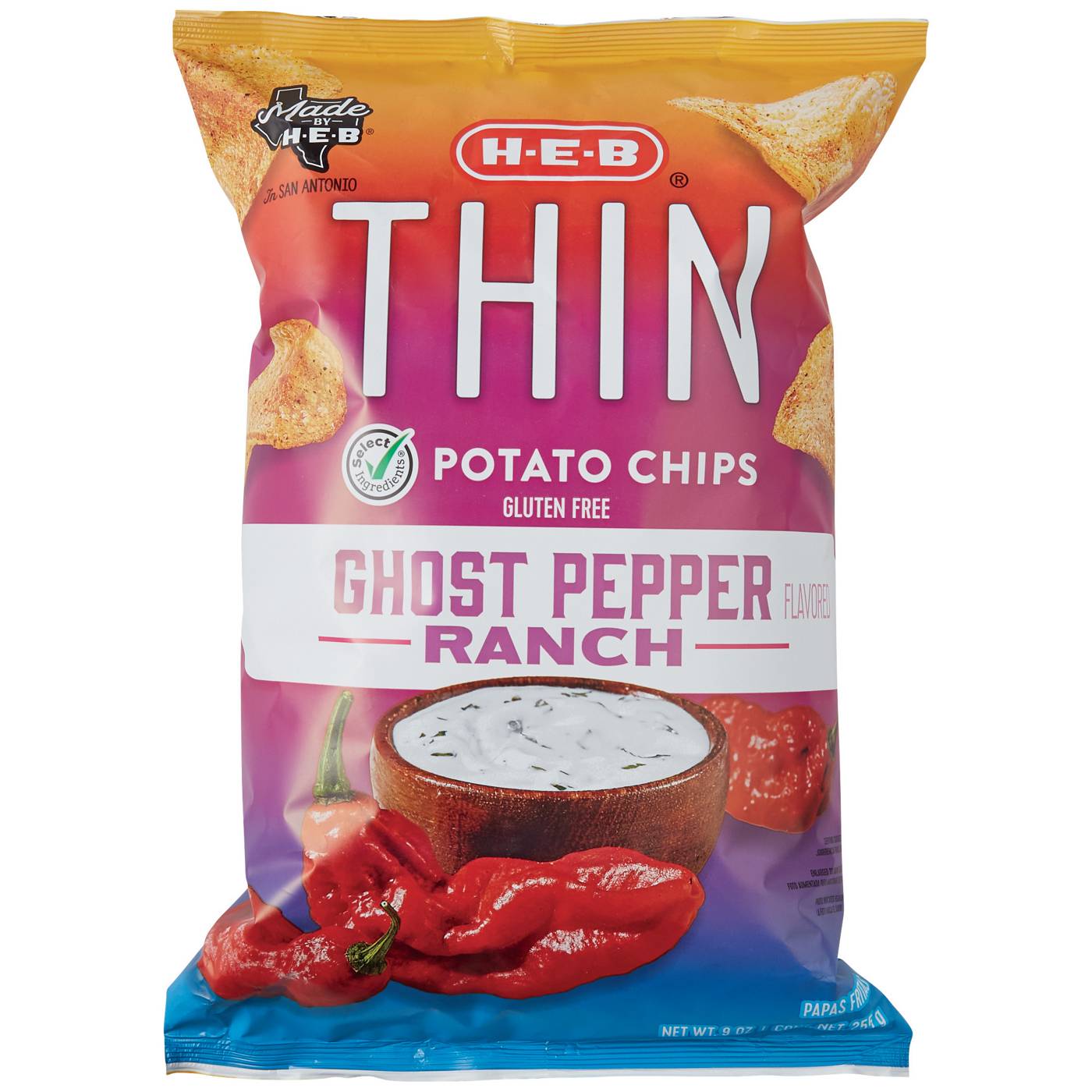 H-E-B Thin Potato Chips - Ghost Pepper Ranch; image 1 of 6