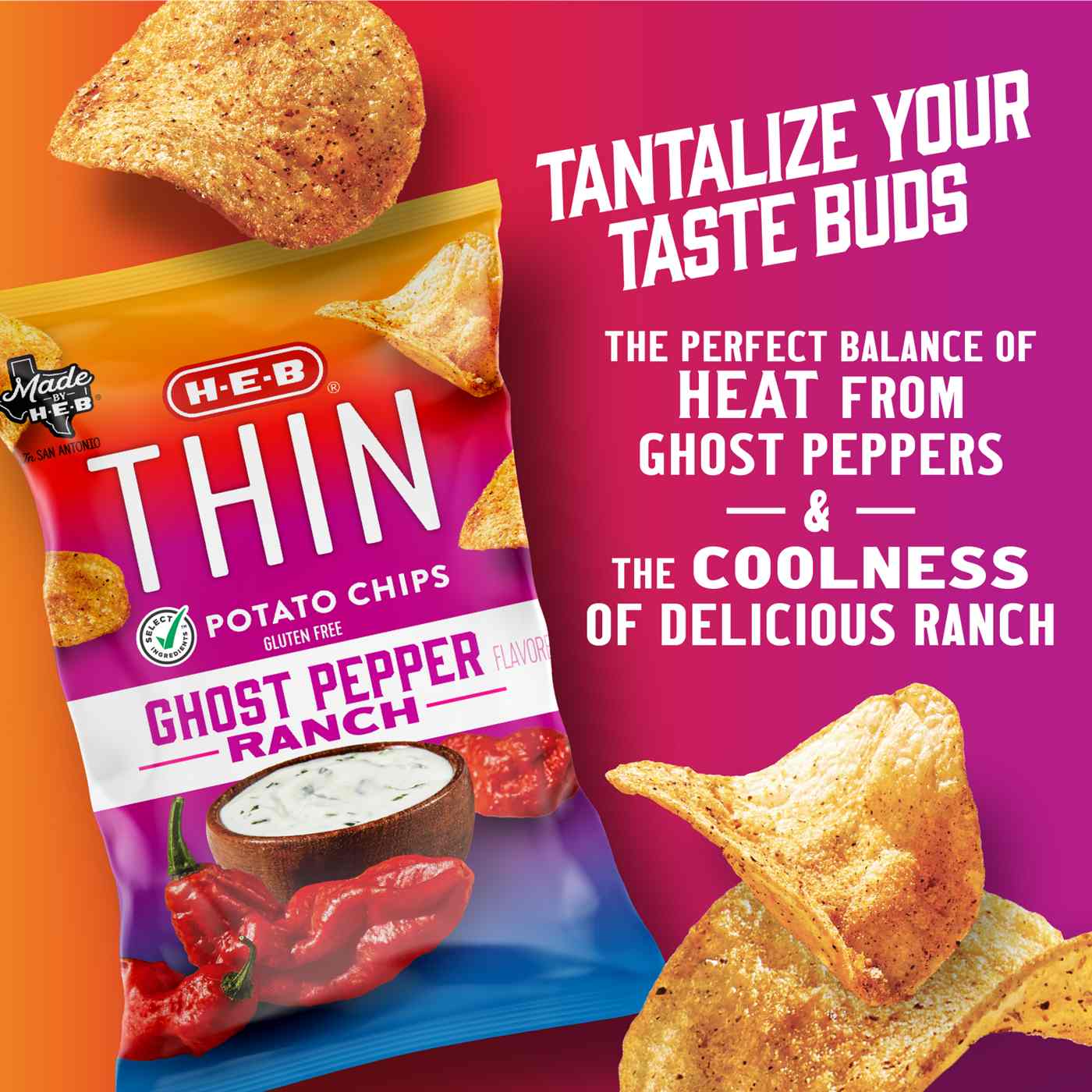 H-E-B Thin Potato Chips - Ghost Pepper Ranch; image 4 of 6