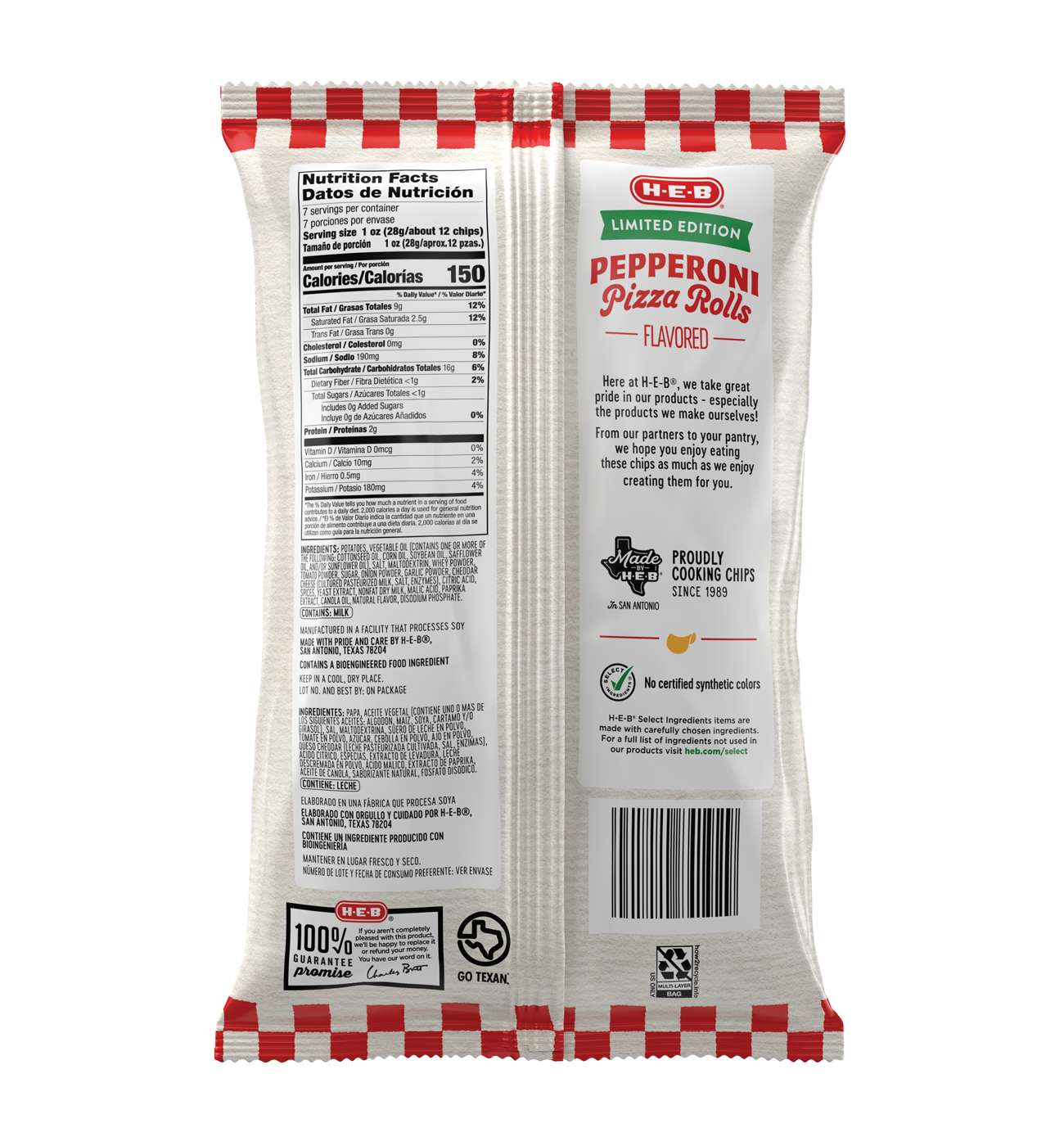 HEB Ridged Potato Chips Pepperoni Pizza Rolls Shop Chips at HEB