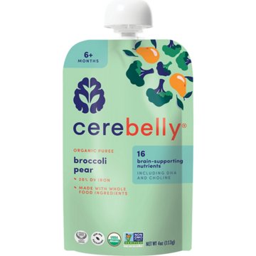 Cerebelly Organic Baby Puree Pouch - Broccoli & Pear