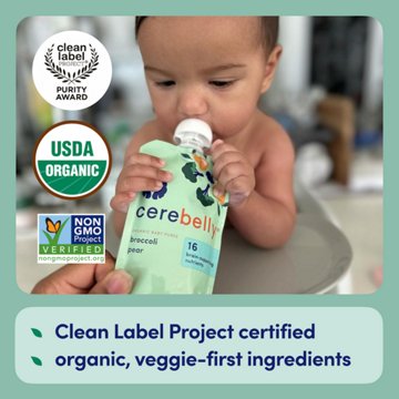 Cerebelly Organic Baby Puree Pouch - Broccoli & Pear