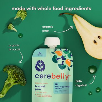 Cerebelly Organic Baby Puree Pouch - Broccoli & Pear
