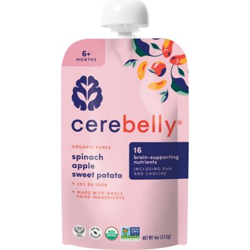 Cerebelly Organic Baby Puree Pouch - Spinach Apple Sweet Potato