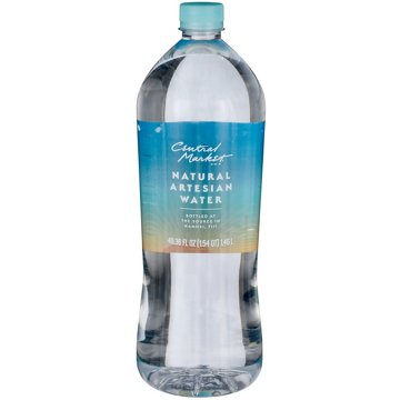 Central Market Natural Artesian Water, Single Bottle, 1.46 L