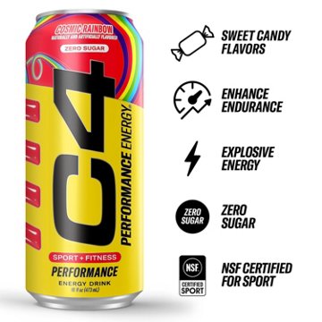 C4 Performance Zero Sugar Energy Drink - Cosmic Rainbow