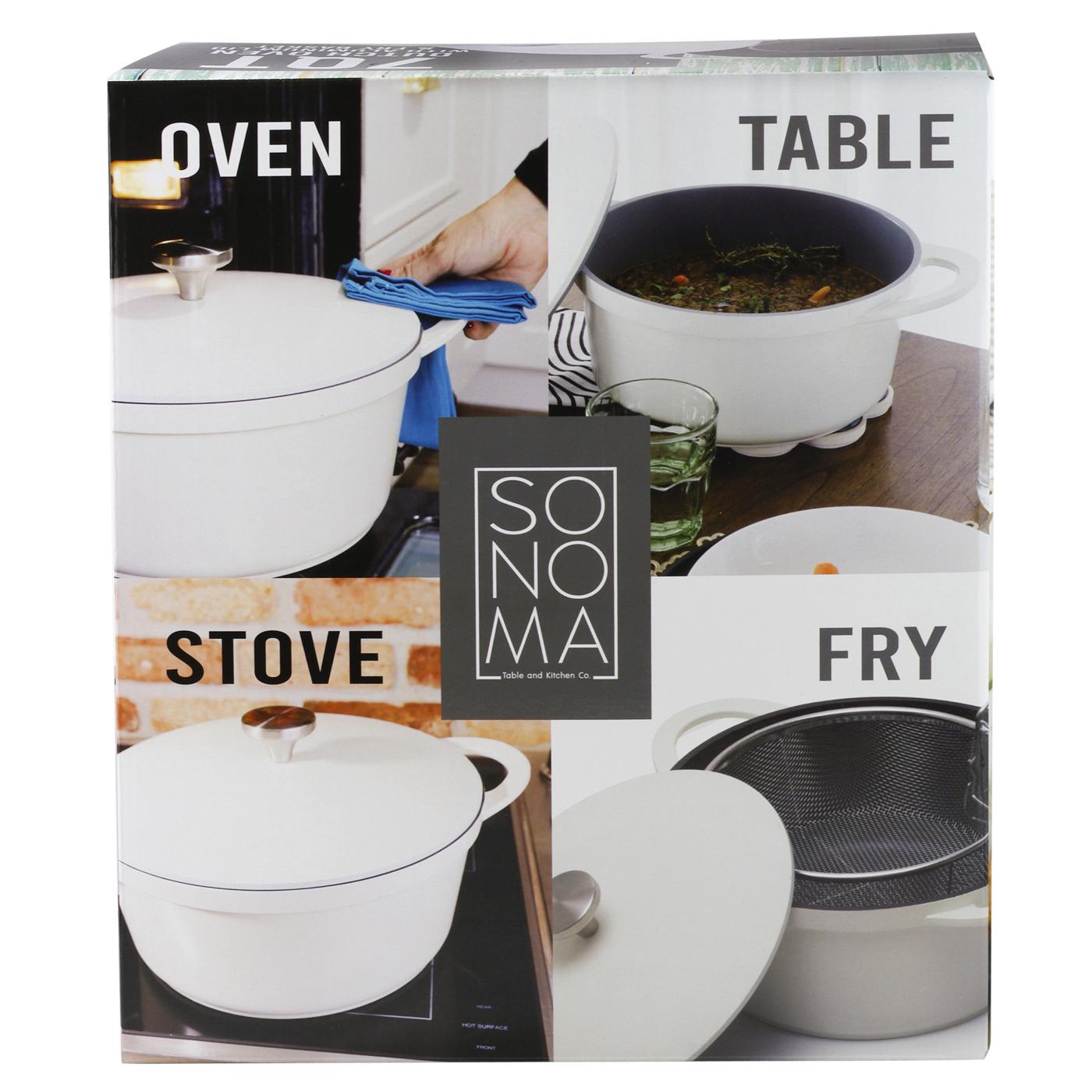 Sonoma White Cast Aluminum Dutch Oven with Fry Basket; image 4 of 6