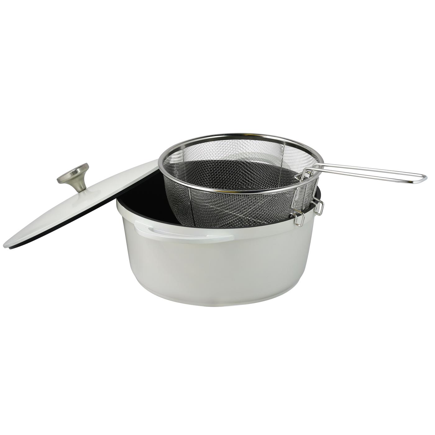 Sonoma White Cast Aluminum Dutch Oven with Fry Basket Shop Dutch