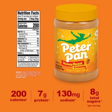 Peter Pan Honey Roasted Creamy Peanut & Honey Spread, 40 oz