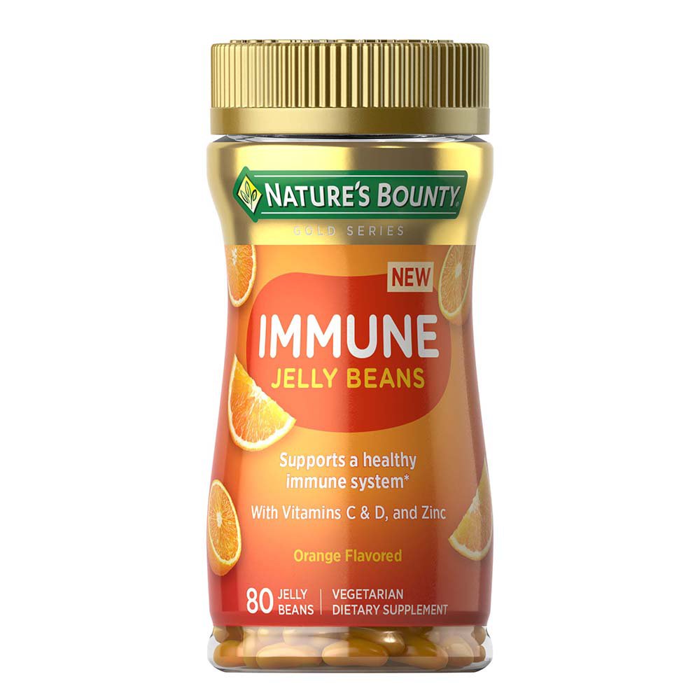 Nature's Bounty Immune Orange Jelly Beans with Vitamins C & D, and Zinc