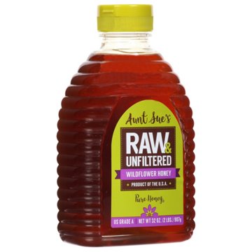 Aunt Sue's Raw Unfiltered Wildflower Honey, 32 oz