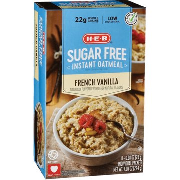H-E-B Sugar Free Instant Oatmeal - French Vanilla, 8 ct