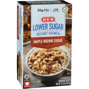 H-E-B Lower Sugar Instant Oatmeal - Maple Brown Sugar, 10 ct