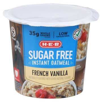 H-E-B Sugar Free Instant Oatmeal Cup - French Vanilla, 1.59 oz