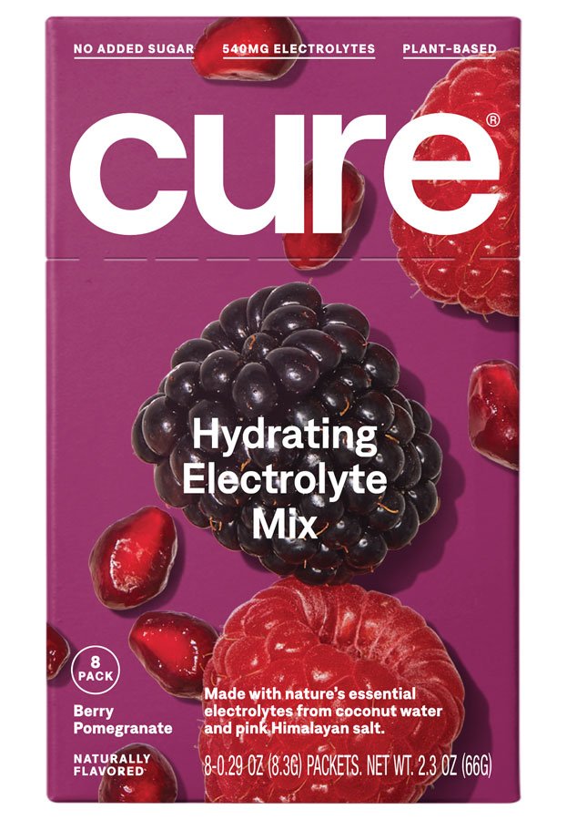 Cure Hydration Berry Pomegranate Hydrating Electrolyte Drink Mix, 8 ct