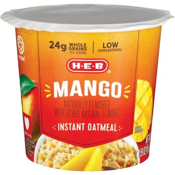 H-E-B Instant Oatmeal Cup - Mango, 1.59 oz