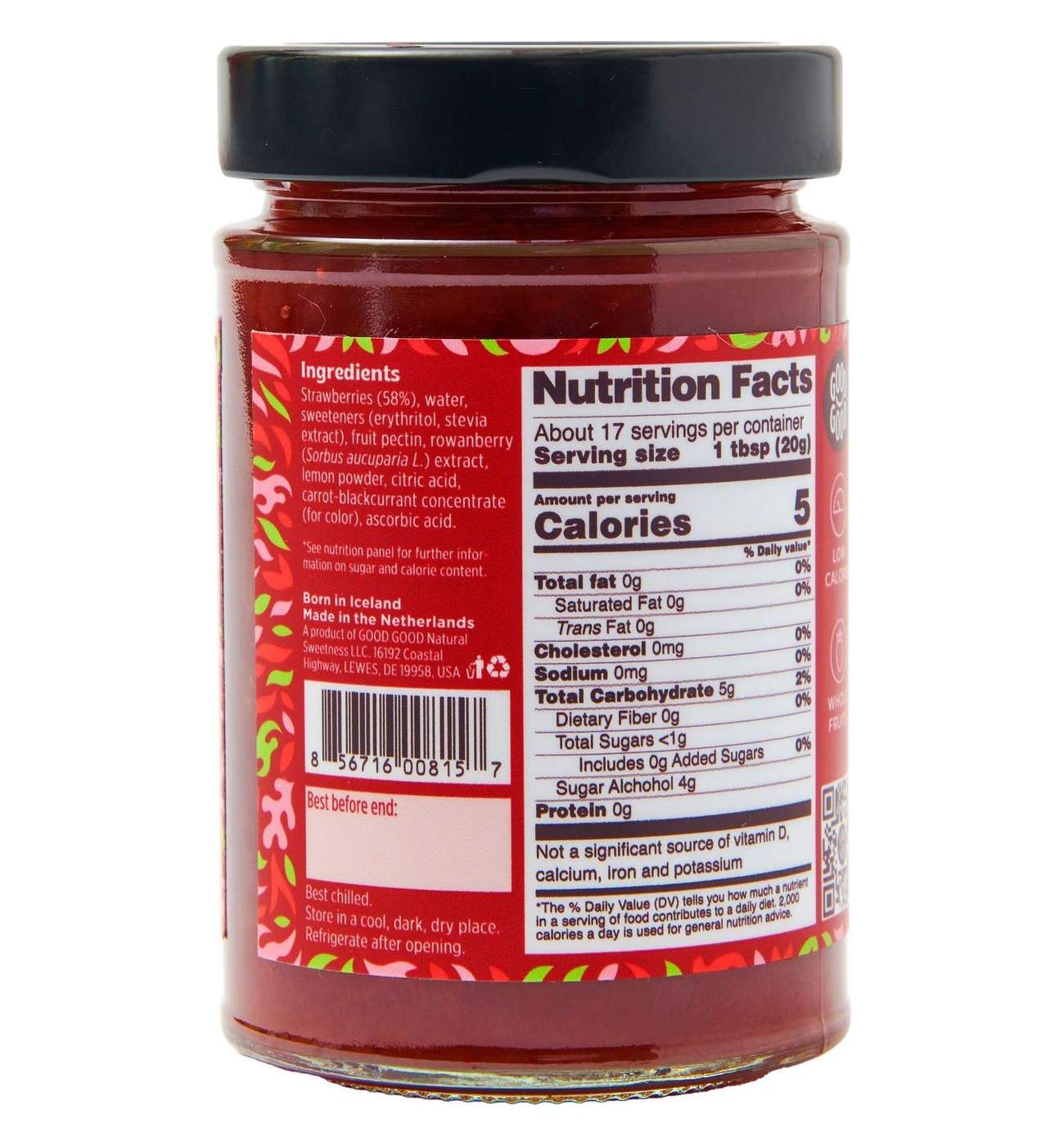 Good Good No Added Sugar Strawberry Jam; image 2 of 2