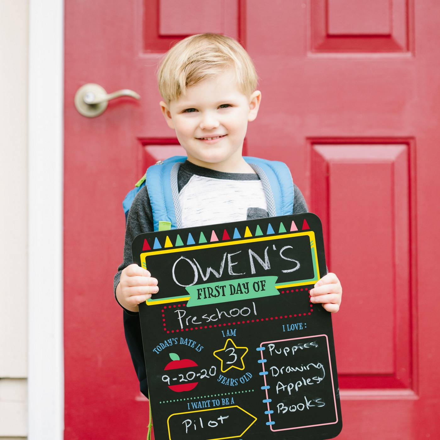 Pearhead First & Last Day of School Reversible Chalkboard; image 5 of 7