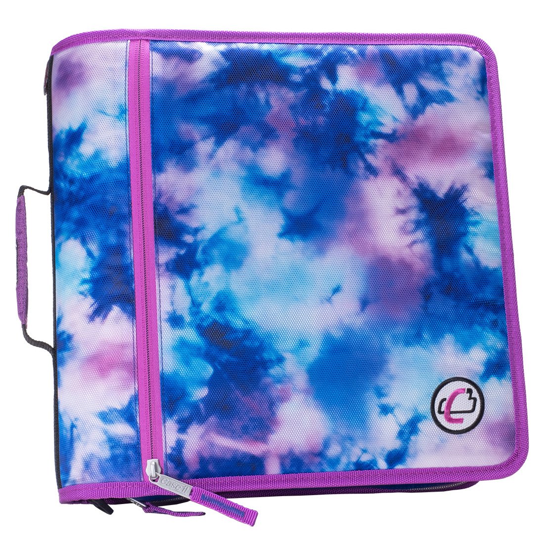 CaseIt Mighty Zip Tab Zipper Binder Tie Dye Purple/Pink Shop