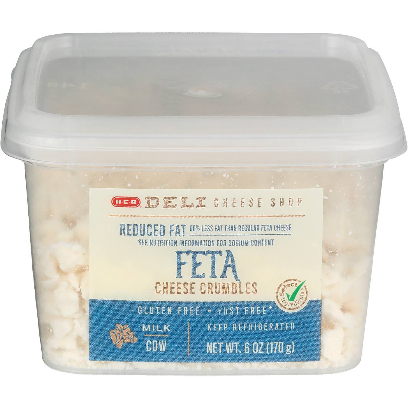H-E-B Deli Reduced Fat Feta Cheese Crumbles; image 1 of 2