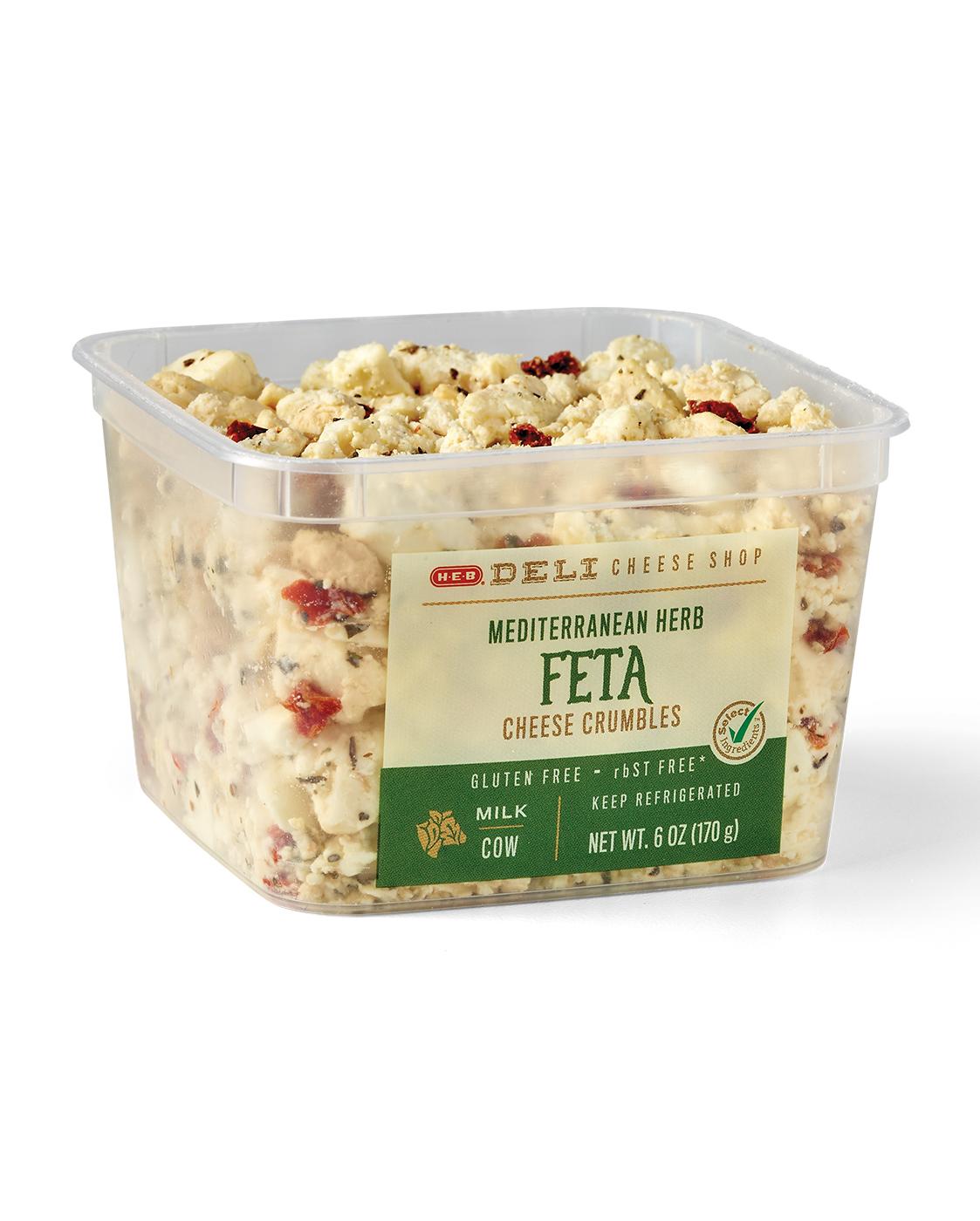 HEB Deli Mediterranean Herb Feta Cheese Crumbles Shop Cheese at HEB