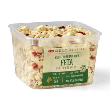 H-E-B Deli Mediterranean Herb Feta Cheese Crumbles, 6 oz