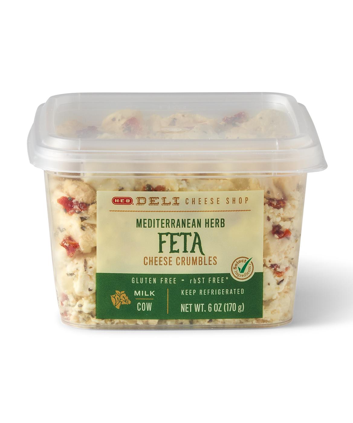 H-E-B Deli Mediterranean Herb Feta Cheese Crumbles; image 2 of 2