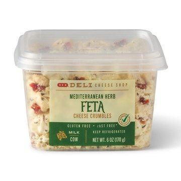 H-E-B Deli Mediterranean Herb Feta Cheese Crumbles, 6 oz