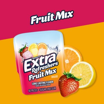 Extra Refreshers Fruit Mix Sugar Free Chewing Gum, 40 pc