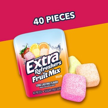 Extra Refreshers Fruit Mix Sugar Free Chewing Gum, 40 pc