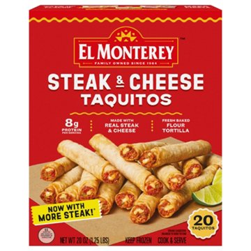 El Monterey Steak & Cheese Flour Taquitos