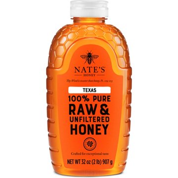 Nate's Honey 100% Pure Raw Unfiltered Texas Honey, 32 oz