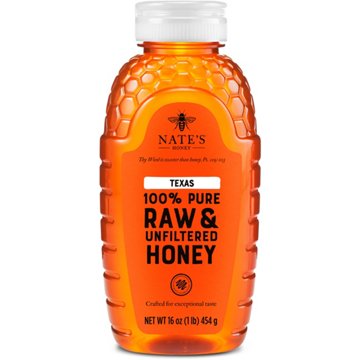 Nate's Honey 100% Pure Raw Unfiltered Texas Honey, 16 oz