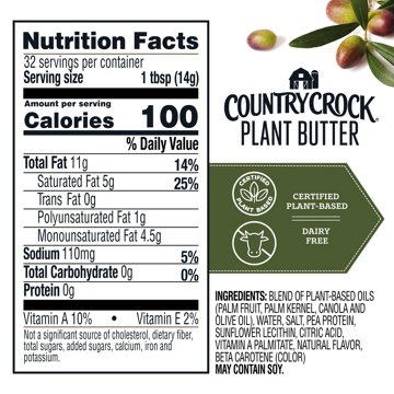 Country Crock Dairy Free Plant Butter Sticks with Olive Oil, 4 ct