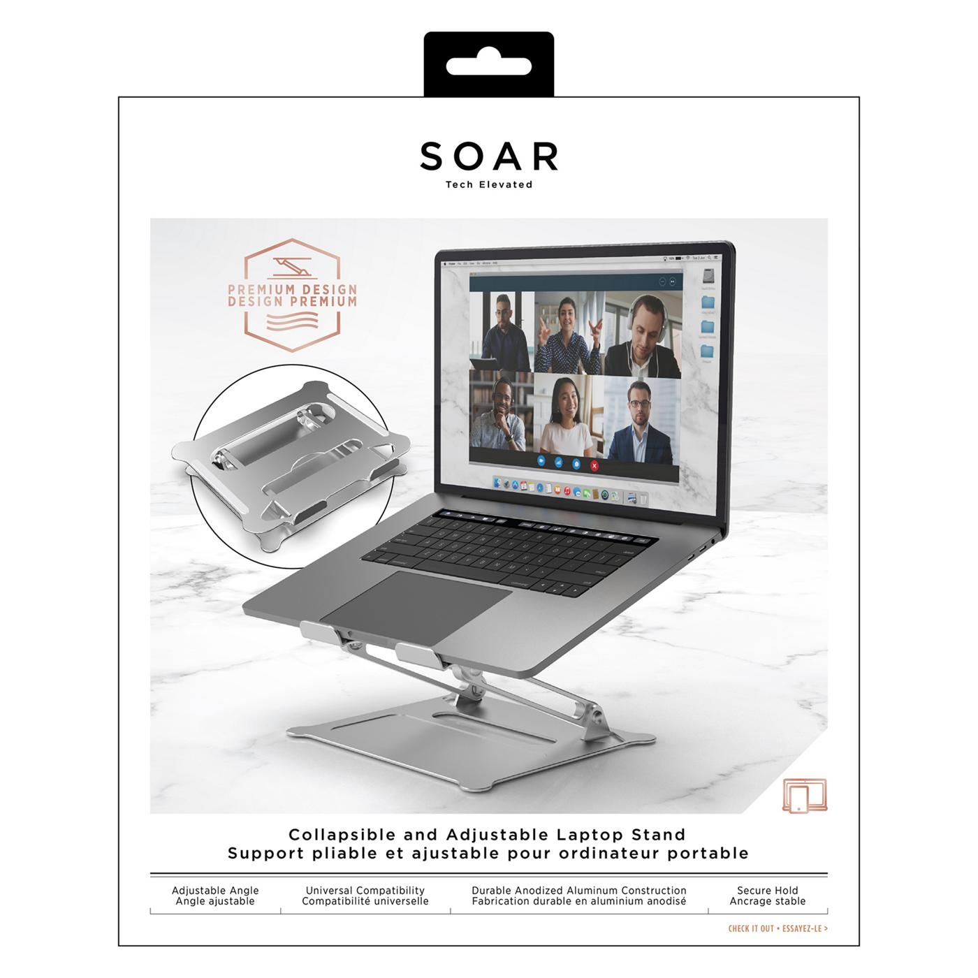 Soar Collapsible and Adjustable Laptop Stand Shop Cases & stands at HEB