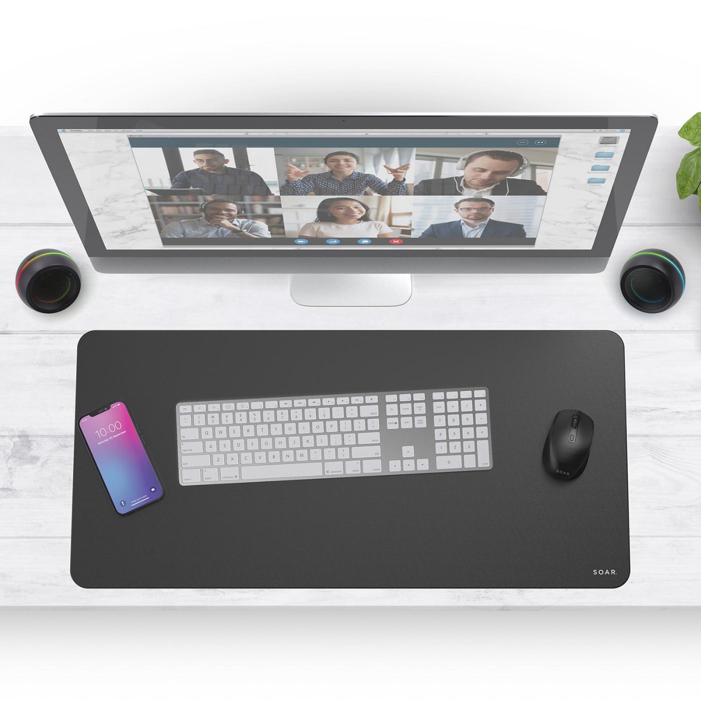 Soar Premium Leather Desk Pad Black Shop Tools & equipment at HEB