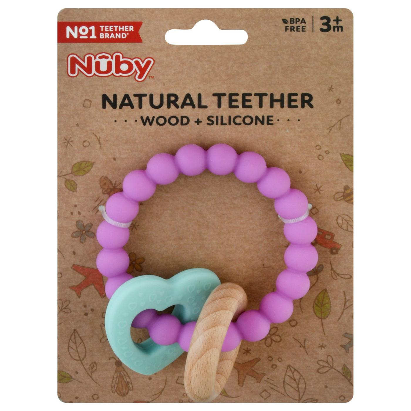 Nuby Natural Teether Wood + Silicone; image 1 of 2